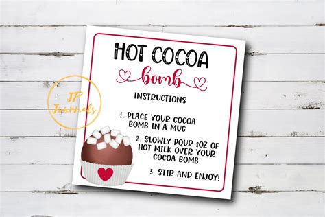 Hot Chocolate Bomb Instructions Printable